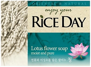 CJ Lion~Мыло для лица и тела с экстрактом лотоса~Rice Day Oriental & Natural Lotus Soap