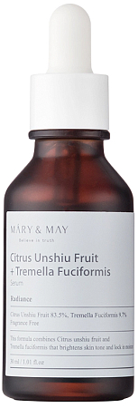 Mary&May~Сыворотка для сияния с цитрусовыми экстрактами~Citrus Unshiu Fruit+Tremella Fuciformis 